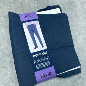 Duchamp Mens Navy Slim Fit Stretch Waistband Dress Pants 30x30 a1450